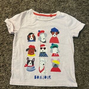 Mini Boden Kids Graphic T-Shirt - White with Colorful Dogs